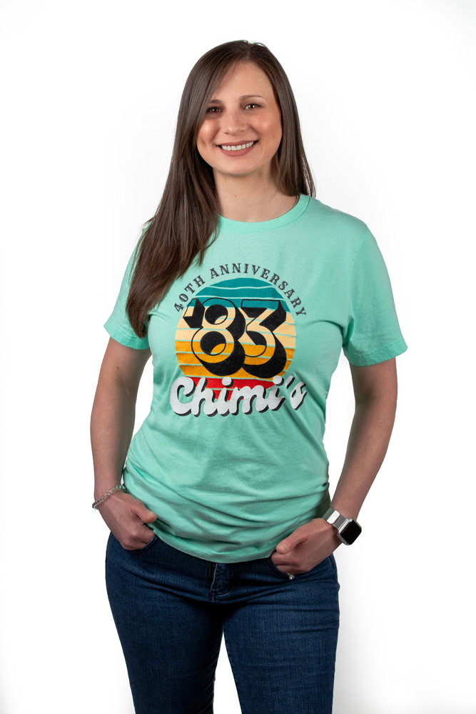 Woman Wearing Mint Adult T-Shirt
